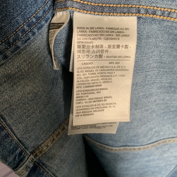 Levi’s Aubrey Sleeveless Denim Dress Blue Snap Front L Western Grunge Festival - Picture 4 of 6